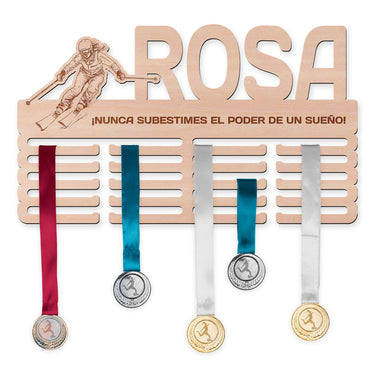 Perchero para medallas - Esquí alpino, mujer 