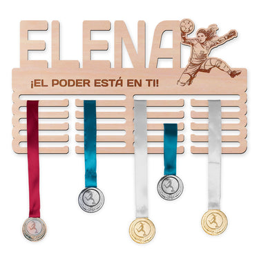 Perchero para medallas - Fútbol, portera 