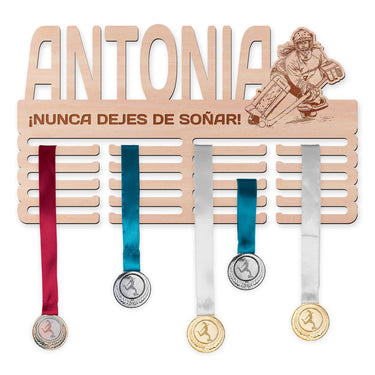 Colgador de medallas - Hockey sobre piso, portera femenina 