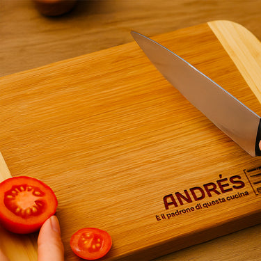 Tabla de bambú para regalo con grabado Señor Cocina 2 